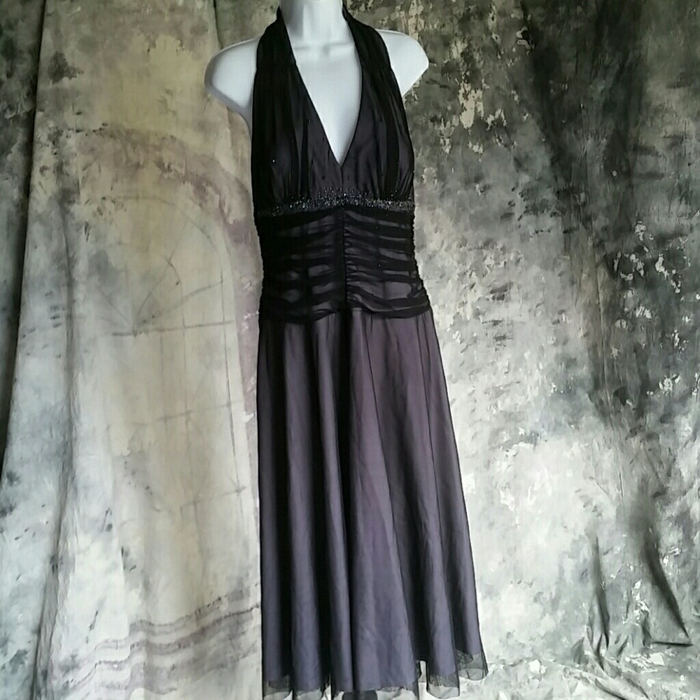 Beaded & Mesh Formal Cocktail Evening Dress 14